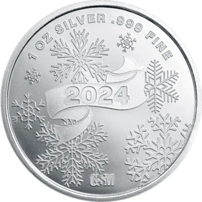 1 oz Golden State Mint Silver Round 2024 Santa .999 Fine #2