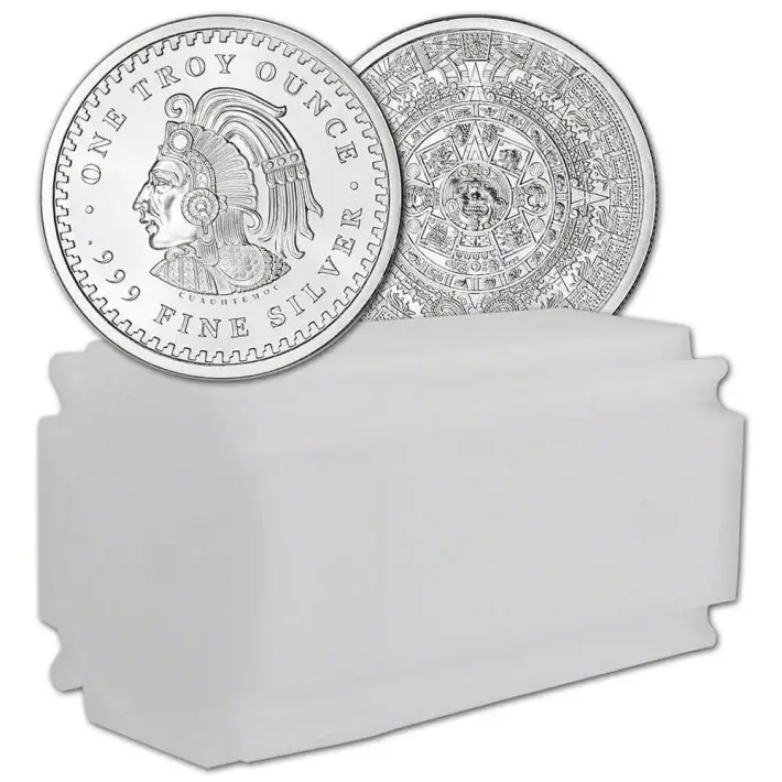 1 oz. Golden State Mint Silver Round Aztec Calendar .999 Fine Tube of 20 #1