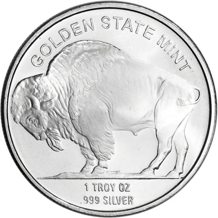 1 oz. Golden State Mint Silver Round Buffalo Design .999 Fine #2