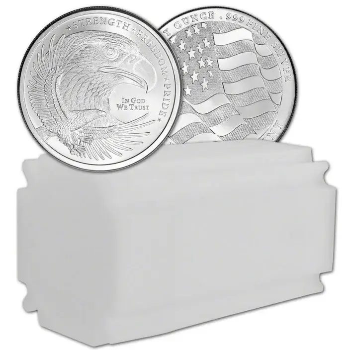 1 oz. Golden State Mint Silver Round Eagle Design .999 Fine Tube of 20 #1