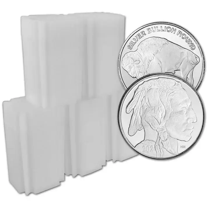 100 pc 1 oz Highland Mint Silver Round - Buffalo .999 Roll 5 Tubes of 20 #1