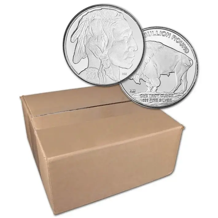 1 oz Highland Mint Silver Round - Buffalo .999 Sealed Box of 500 #1