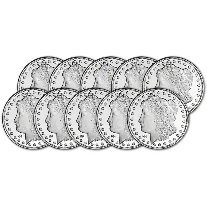 TEN (10) 1 oz. Highland Mint Silver Round Morgan Dollar Design .999 Fine #1