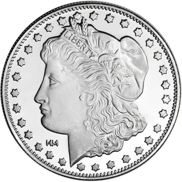 FIVE (5) 1 oz. Highland Mint Silver Round Morgan Dollar Design .999 Fine #3