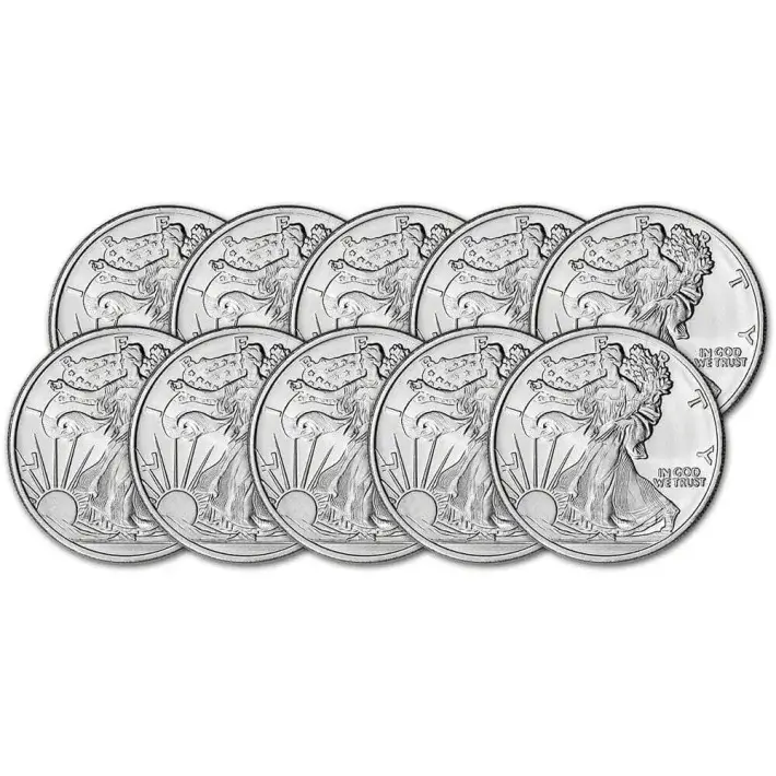 TEN (10) 1 oz. Highland Mint Silver Round Walking Liberty Design .999 Fine #1