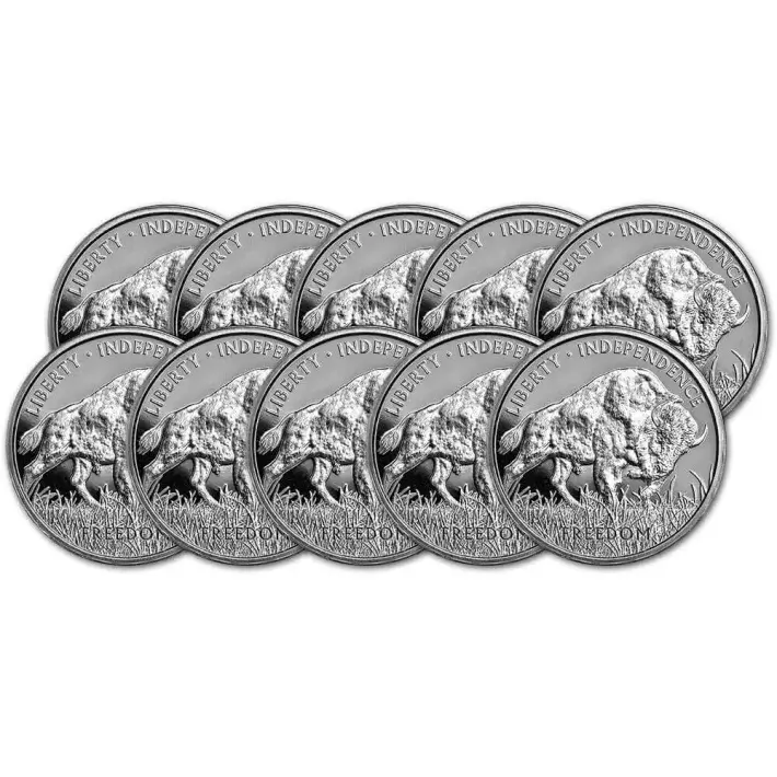 TEN (10) 1 oz PAMP Silver Round - Buffalo Design .999 Fine #1