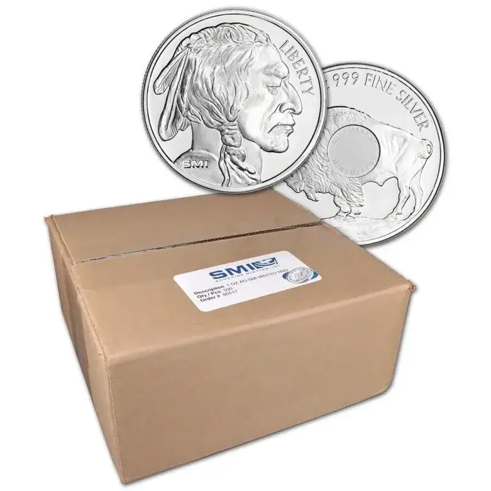 FIVE HUNDRED (500) 1 oz. Silver Round - Sunshine Buffalo - .999 Fine #1
