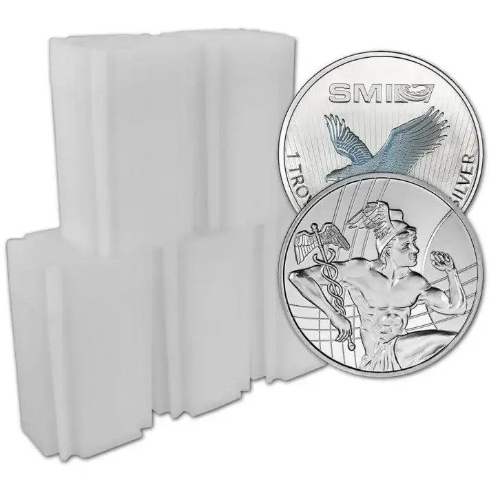 100 pc 1 oz Silver Round - Sunshine Minting Mercury .999 Fine 5 Tubes of 20 #1