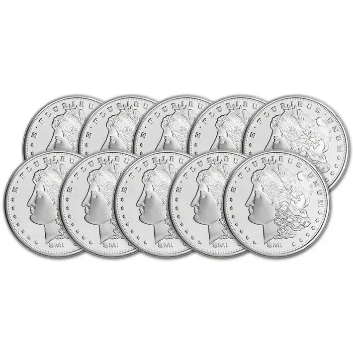 TEN (10) 1 oz. Silver Round - Sunshine Morgan - .999 Fine #1