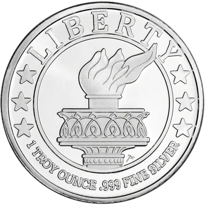 TWENTY 1 oz. SilverTowne Silver Round - Lady Liberty Design  999 Fine Tube of 20 #2