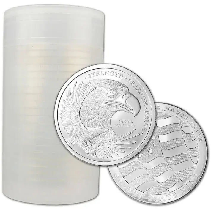 5 oz Golden State Mint Silver Round Eagle Design .999 Fine Tube of 20 #1