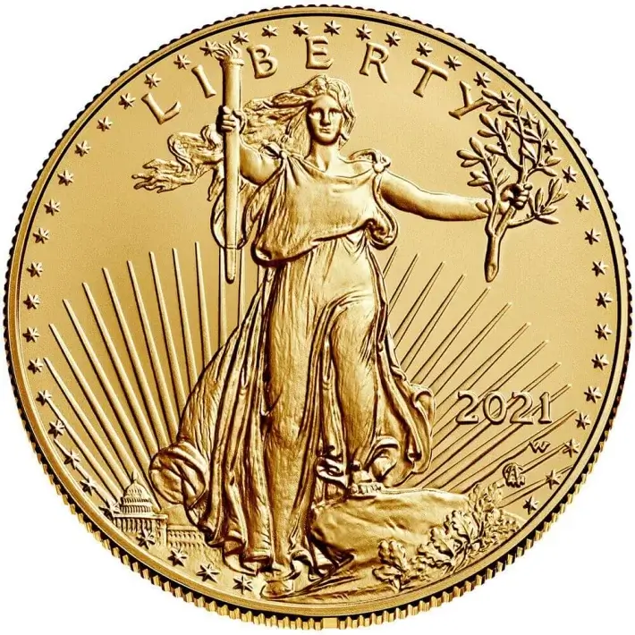 2021 W American Gold Eagle Type 2 Burnished 1 oz $50 in OGP #4