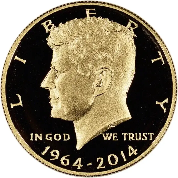 2014 W US Gold Half-Dollar Kennedy 50th Anniversary Proof 50C in OGP #4