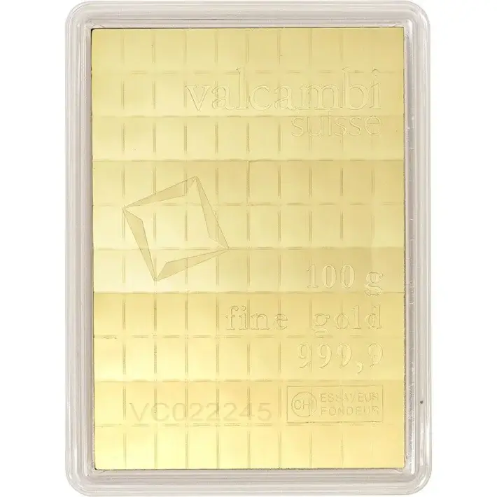 Valcambi Suisse 100 x 1 Gram Gold CombiBar (3.215 oz) with Assay Card #3
