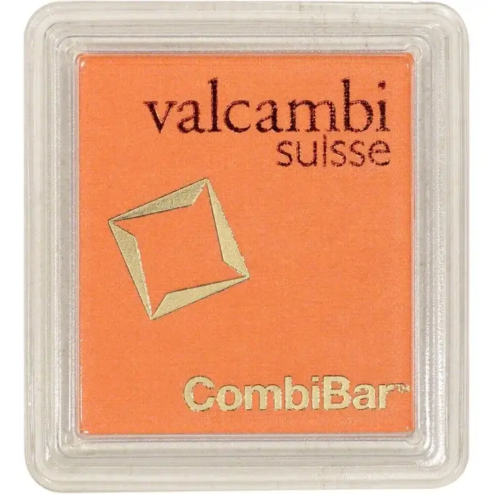 Valcambi Suisse 20x1 Gram Gold CombiBar (0.64 oz) with Assay Card #1