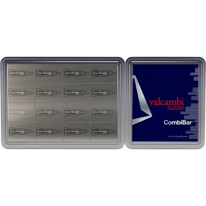 4 oz Valcambi 16x0.25 oz Silver Skyline CombiBar with Assay Card #1