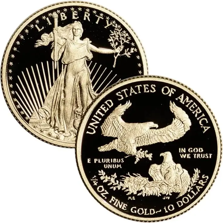 American Gold Eagle Coin Proof 1/4 oz $10 - NGC PF70 Random Date and Label #2