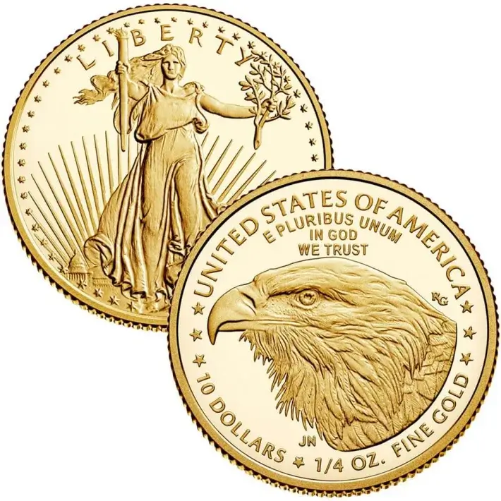 American Gold Eagle Coin Proof 1/4 oz $10 - NGC PF70 Random Date and Label #3