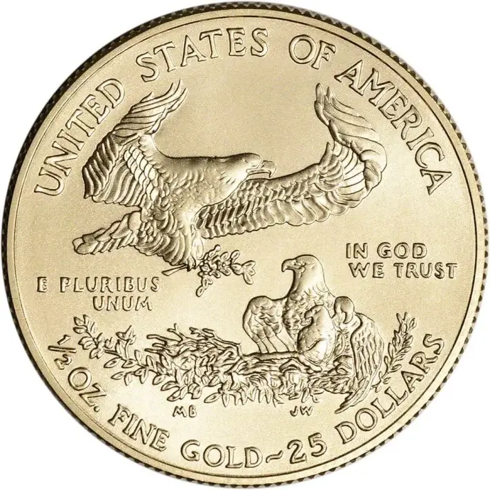 American Gold Eagle 1/2 oz $25 - Random Date - 1 Roll - 40 BU Coins in Mint Tube #2