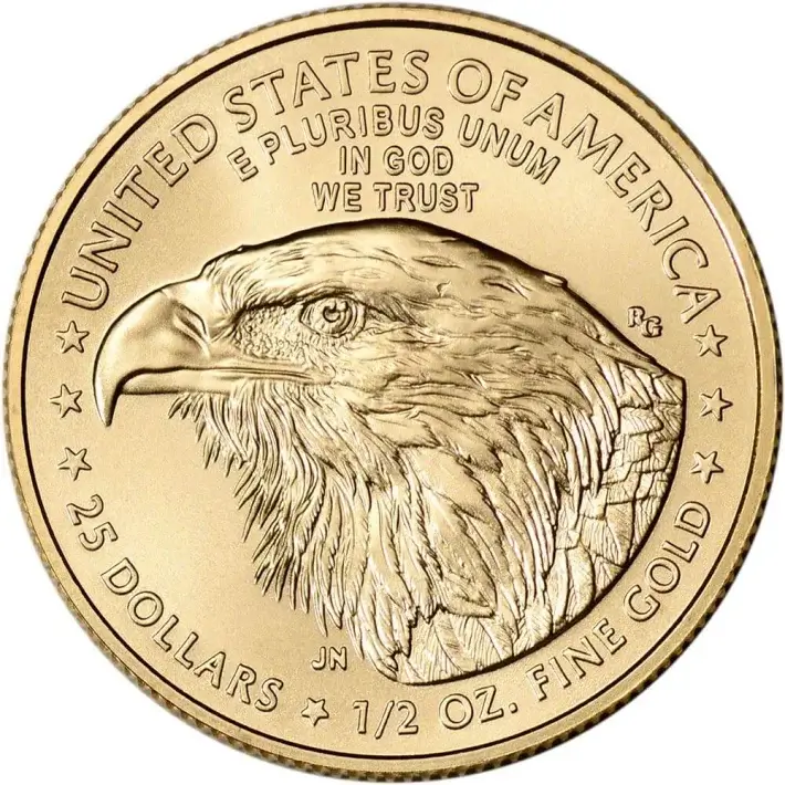 American Gold Eagle 1/2 oz $25 - Random Date - 1 Roll - 40 BU Coins in Mint Tube #3
