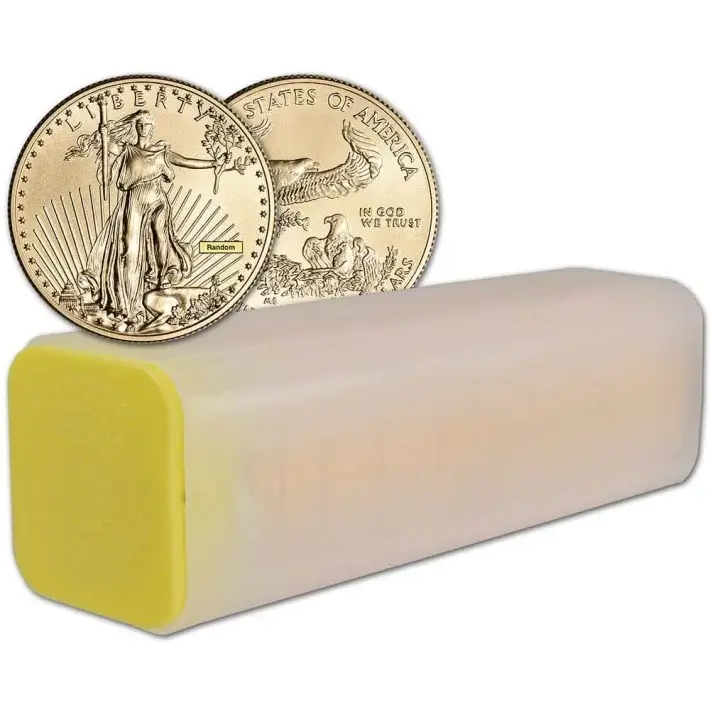 American Gold Eagle 1/2 oz $25 - Random Date - 1 Roll - 40 BU Coins in Mint Tube #1
