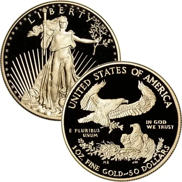 American Gold Eagle Coin Proof 1 oz $50 - PCGS PR70 Random Date and Label #2