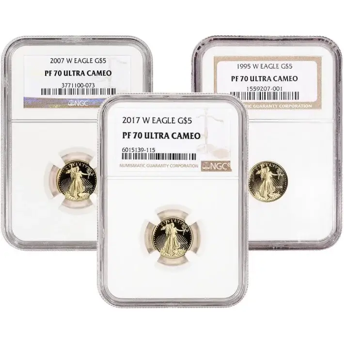 American Gold Eagle Coin Proof 1/10 oz $5 - NGC PF70 Random Date and Label #1