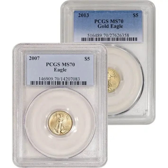 American Gold Eagle 1/10 oz $5 - PCGS MS70 Random Date and Label #1