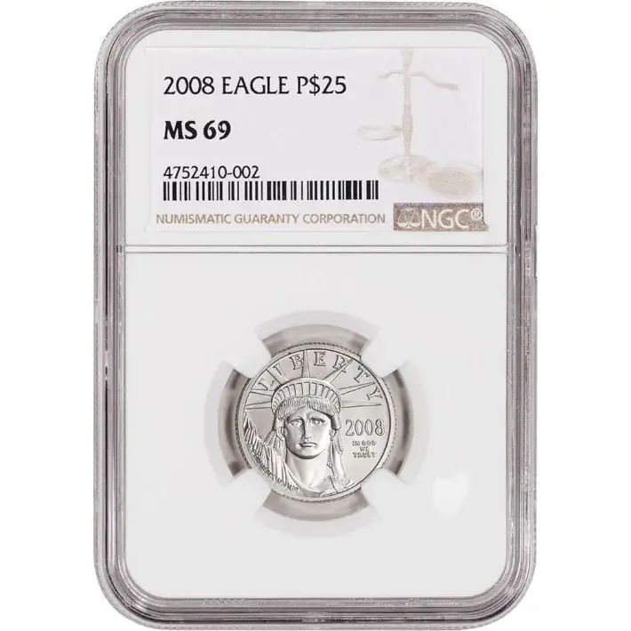 American Platinum Eagle 1/4 oz $25 - NGC MS69 Random Date and Label #1
