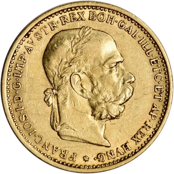 Austria Gold 20 Corona (.1960 oz) - AU Condition - Random Date #1