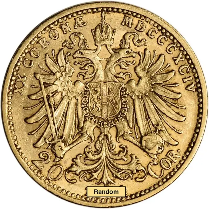 Austria Gold 20 Corona (.1960 oz) - AU Condition - Random Date #2