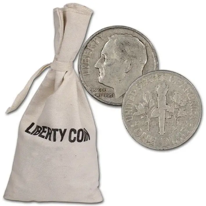 90% Silver Dimes - $50 Face Value Bag #1