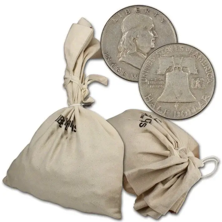 90% Silver Franklin Half Dollars - $1000 Face Value Bag #1