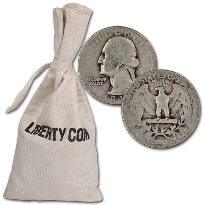 90% Silver Quarters - $100 Face Value Bag #1