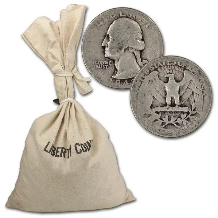 90% Silver Quarters - $500 Face Value Bag #1