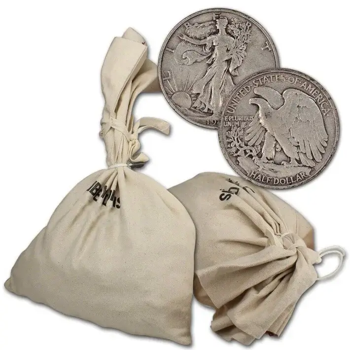 90% Silver Walking Liberty Half Dollars - $1000 Face Value Bag #1