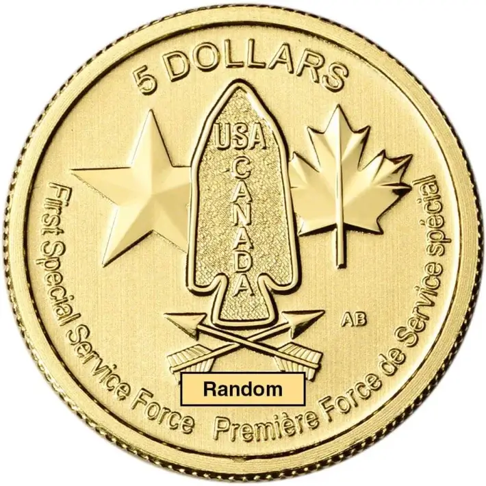 Canada Gold Special Service Force Devils Brigade 1/10 oz $5 - BU - Random Date #1