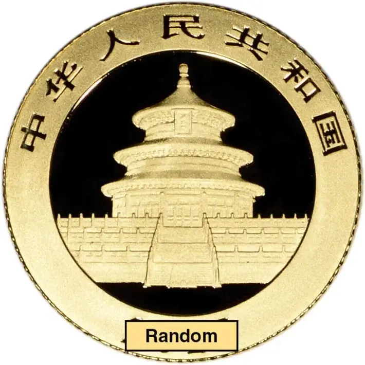 China Gold Panda 1/10 oz - BU - Mint Sealed - Random Date #3
