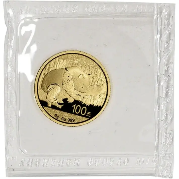 China Gold Panda 8 g 100 Yuan - BU - Mint Sealed - Random Date #1