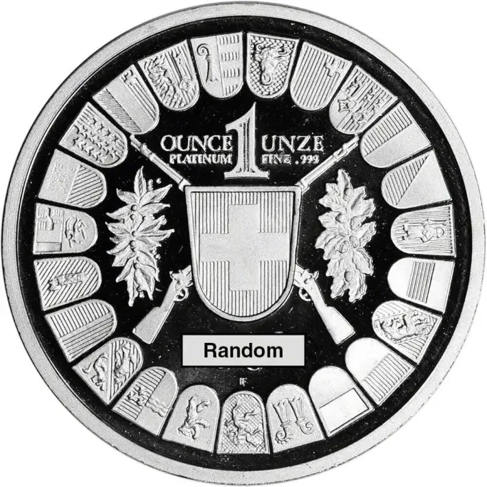 Switzerland Platinum 1 oz William Tell Swiss Shooting Thaler BU/PF - Random Date #2