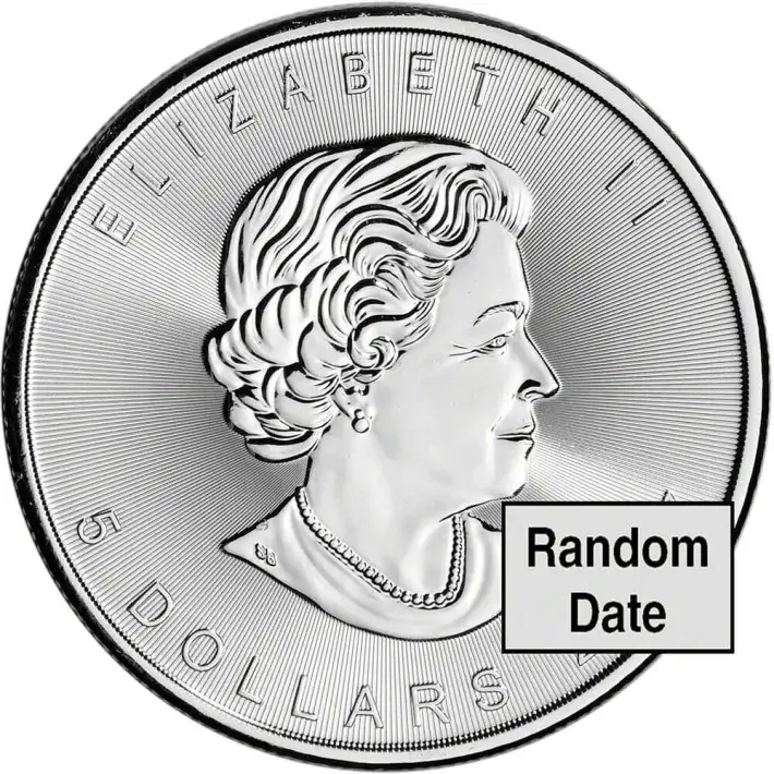 Canada Silver Maple Leaf 1 oz $5 - Random Date - BU Tube of 20 Coins #3