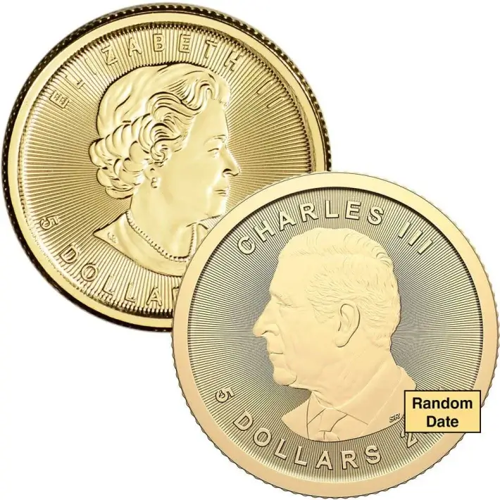 Canada Gold Maple Leaf - 1/10 oz - $5 - .9999 Fine - Random Date #2