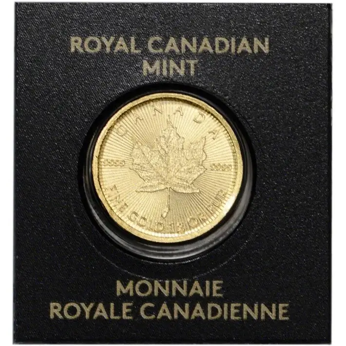 1 gram Canada Gold Maple Leaf 50C from Gold Maplegram25™ 9999 Fine Random Date #1