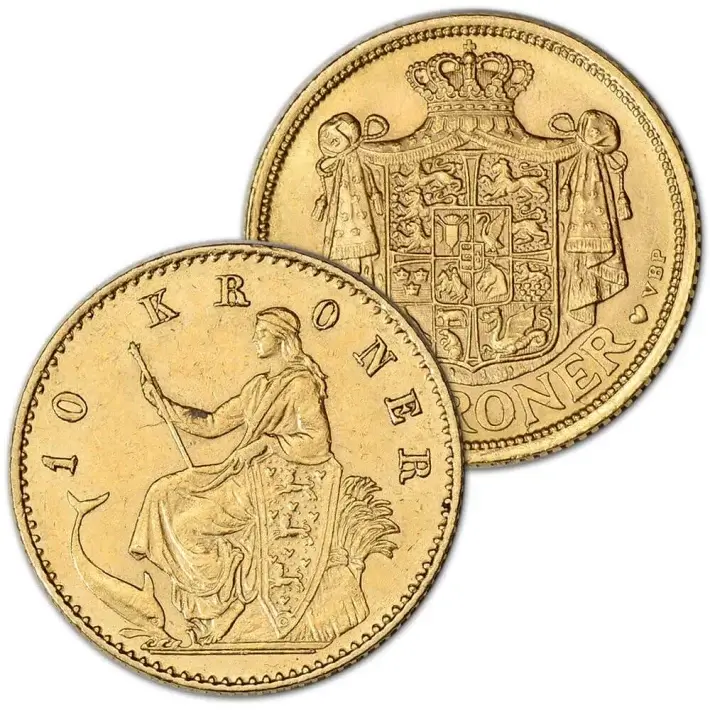 Denmark Gold 10 Kroner .1296 oz - Average Circulated - Random Date #2
