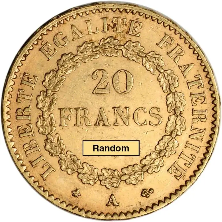 France Gold 20 Francs (.1867 oz) - Angel - XF/AU - Random Date #2