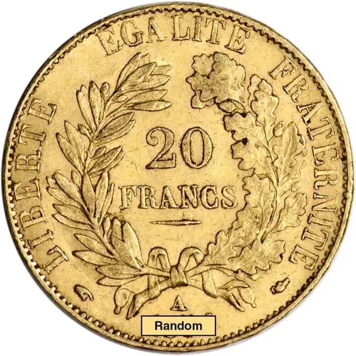 France Gold 20 Francs (.1867 oz) - Ceres - XF/AU - Random Date #2