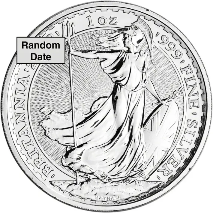 Great Britain Silver Britannia £2 - 1 oz - BU - Random Date #1