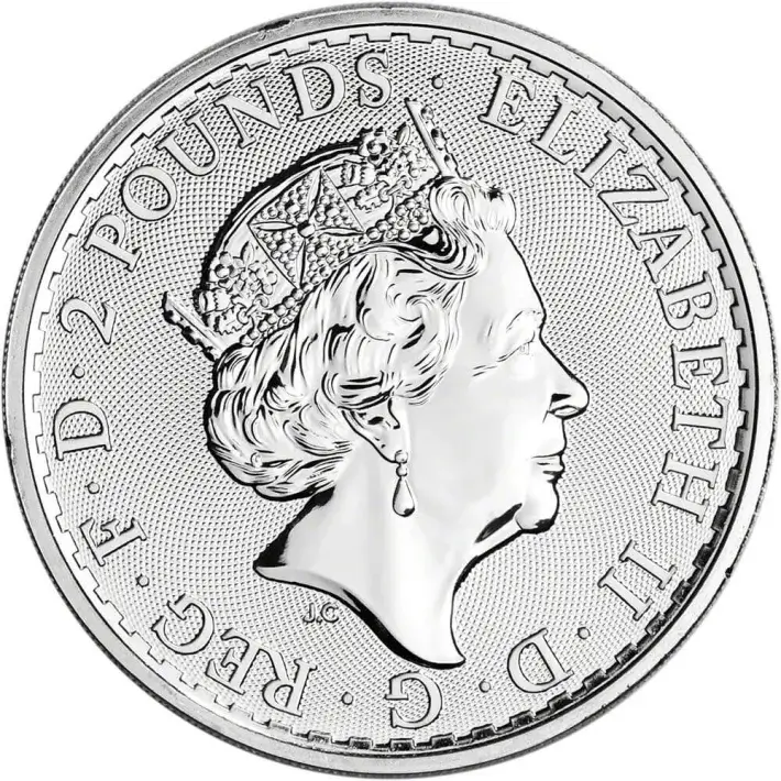 Great Britain Silver Britannia £2 1 oz BU - 1 Roll - 25 Coins Tube - Random Date #2