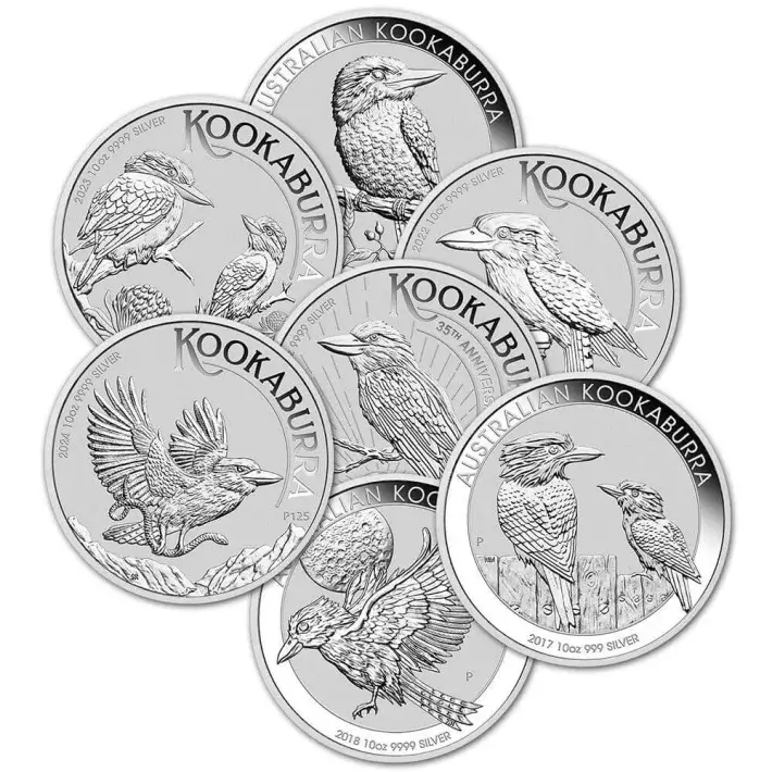 Australia Silver Kookaburra Coin 10 oz $10 - BU - Random Date #1