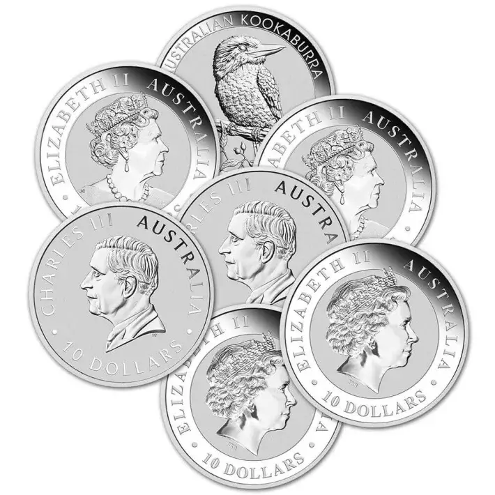 Australia Silver Kookaburra Coin 10 oz $10 - BU - Random Date #2